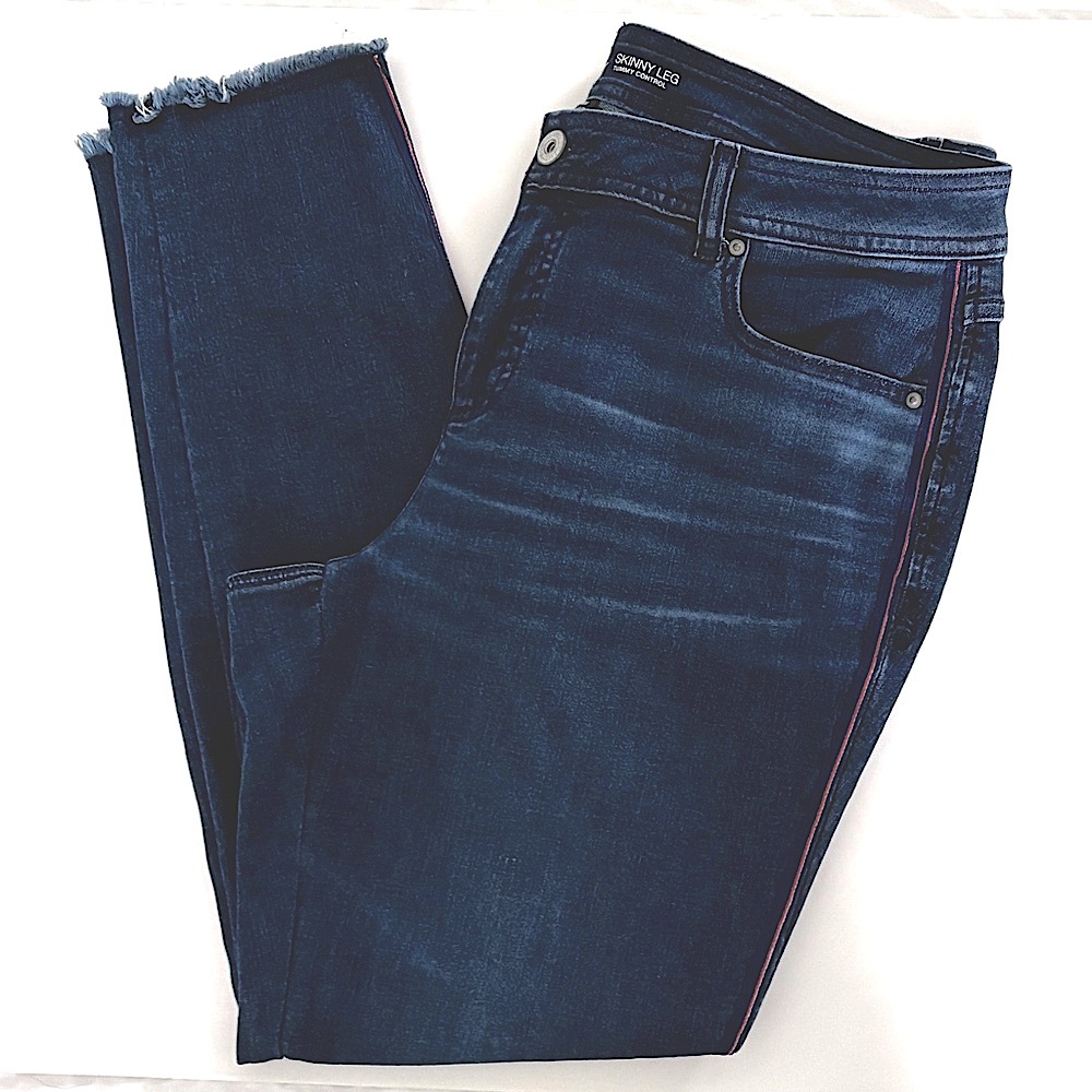 INC Stretch Denim Jeans with “Tummy Control” & Side Ribbon Detail - Size 16W